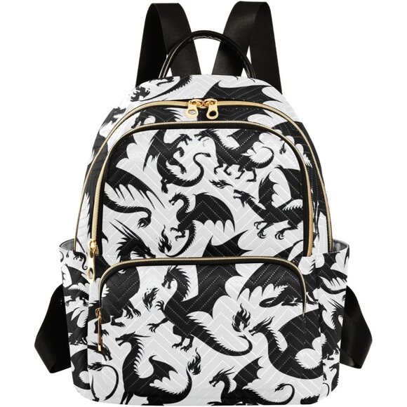 Handbags - Women Dragon Mini Backpack Lightweight Water Resistant Polyester